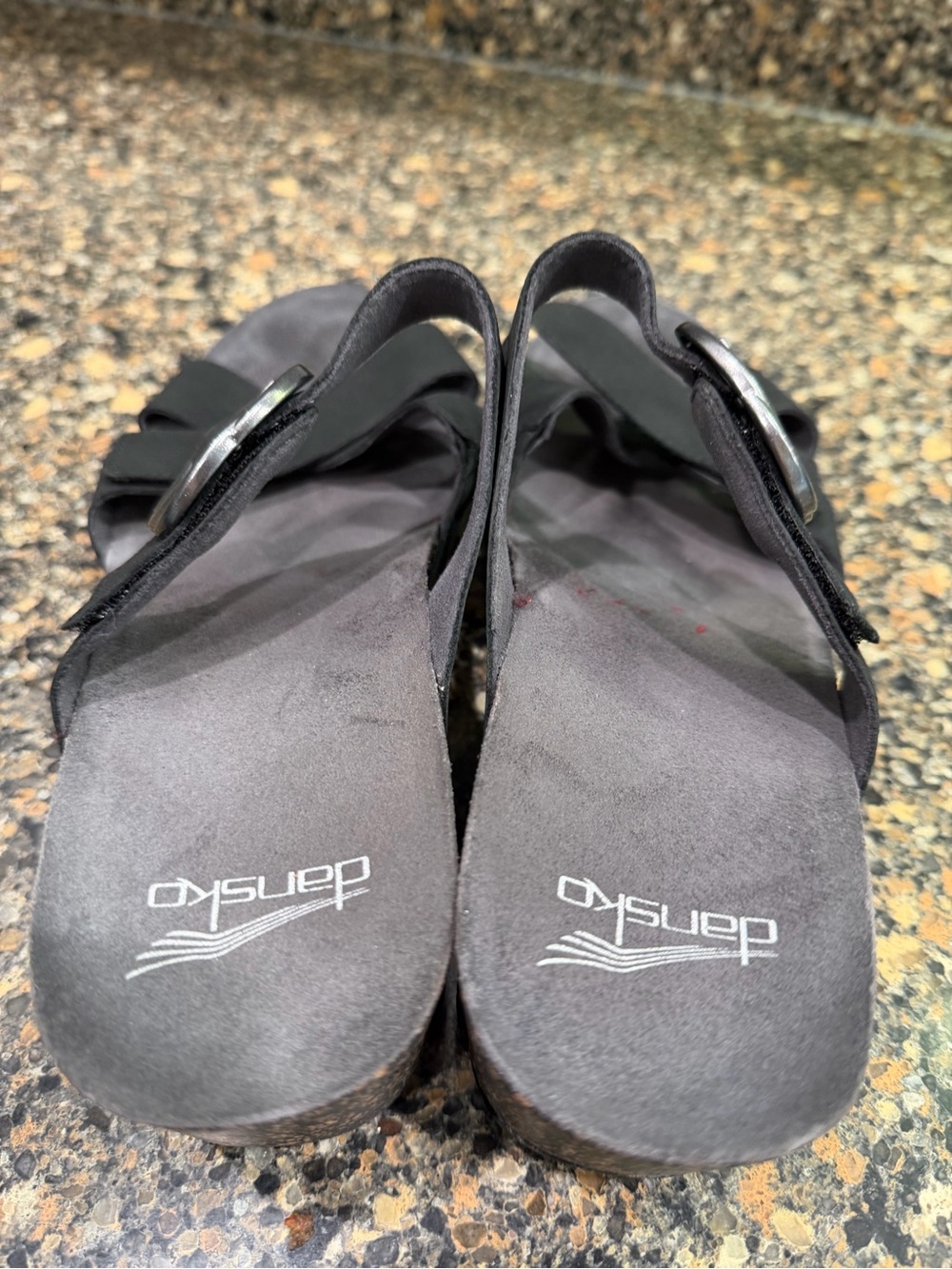 Dansko Women's Black Slide Sandals with Buckle 41 - Picture 4 of 11